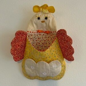 Vintage handmade chicken hanging decor